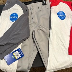 Youth baseball bundle 2 baseball raglan shirts and 1 baseball pant